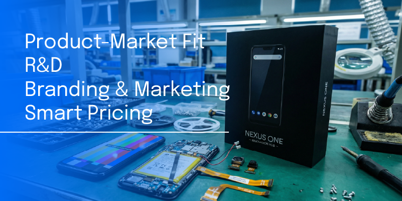 Image listing the key points to success for an electronics company