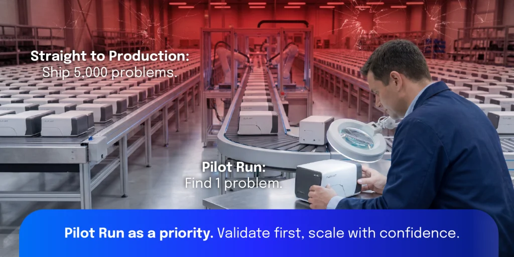 What is pilot run in manufacturing?